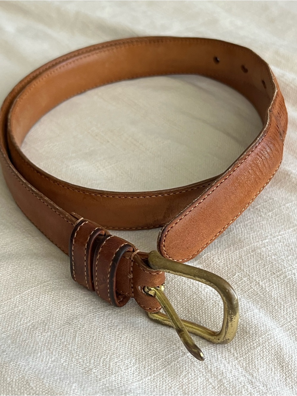 Coach Glove-Tanned Leather Skinny Belt in Tan - Picture 1 of 5